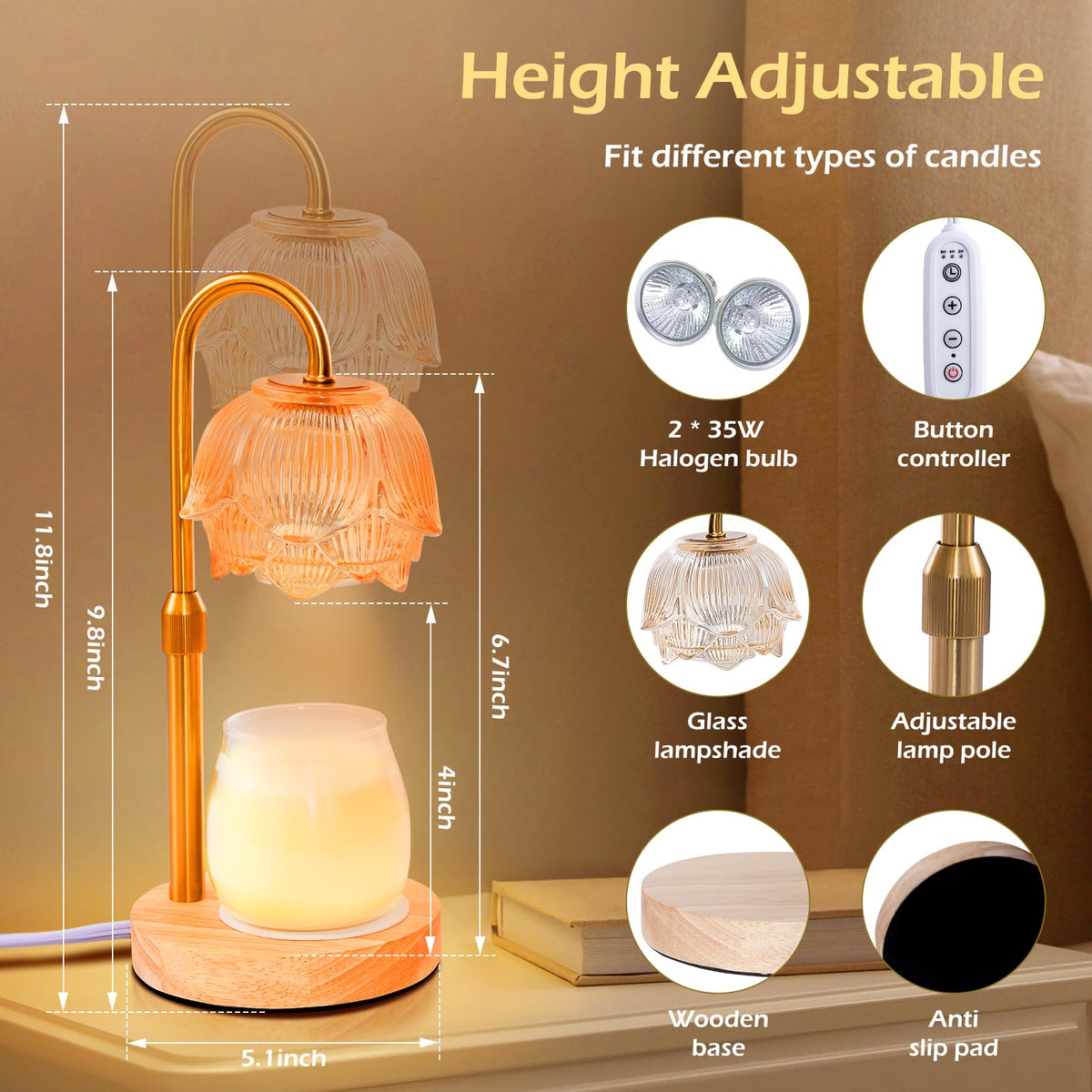 Candle Warmer Lamp with Timer O8037