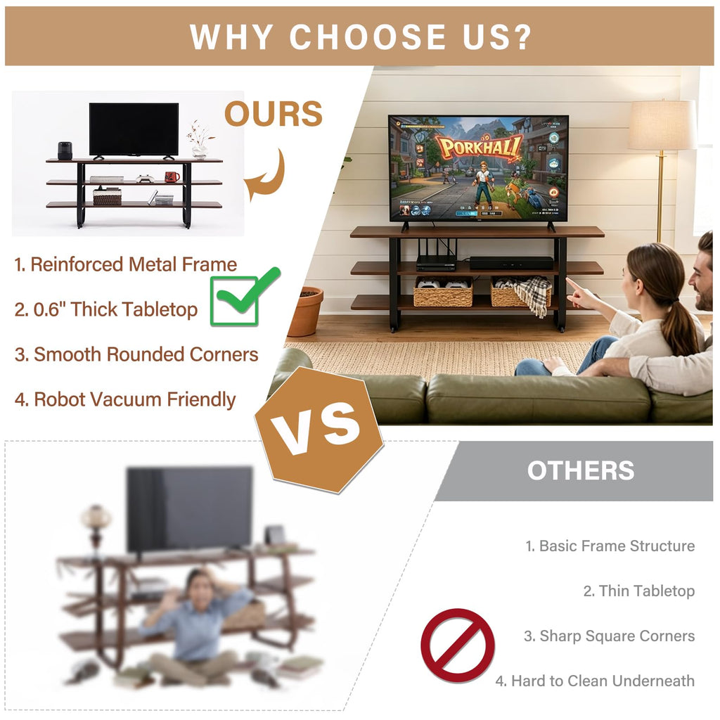 Walnut 3-Tier TV Stand X974