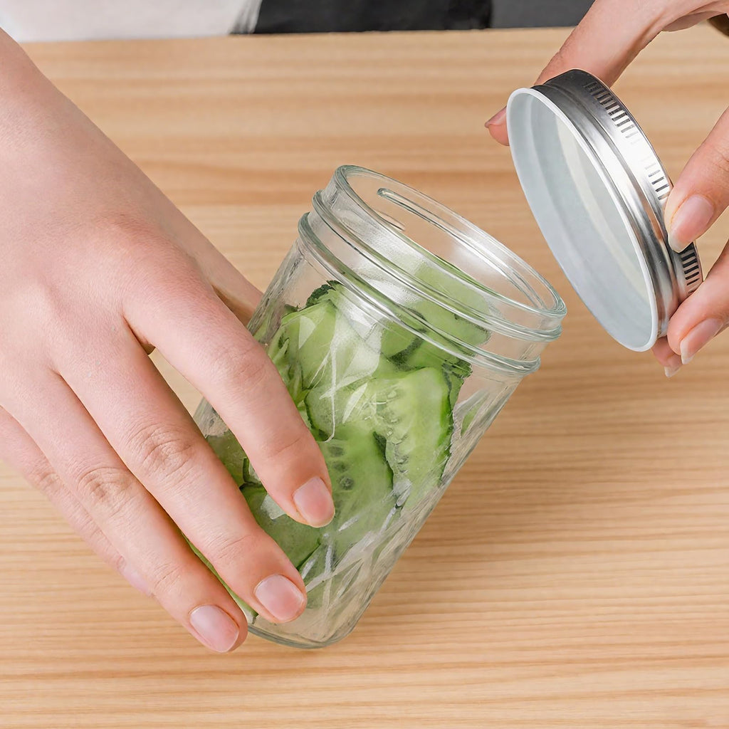 12oz Glass Mason Jars 6 Pack Airtight Lids E790435
