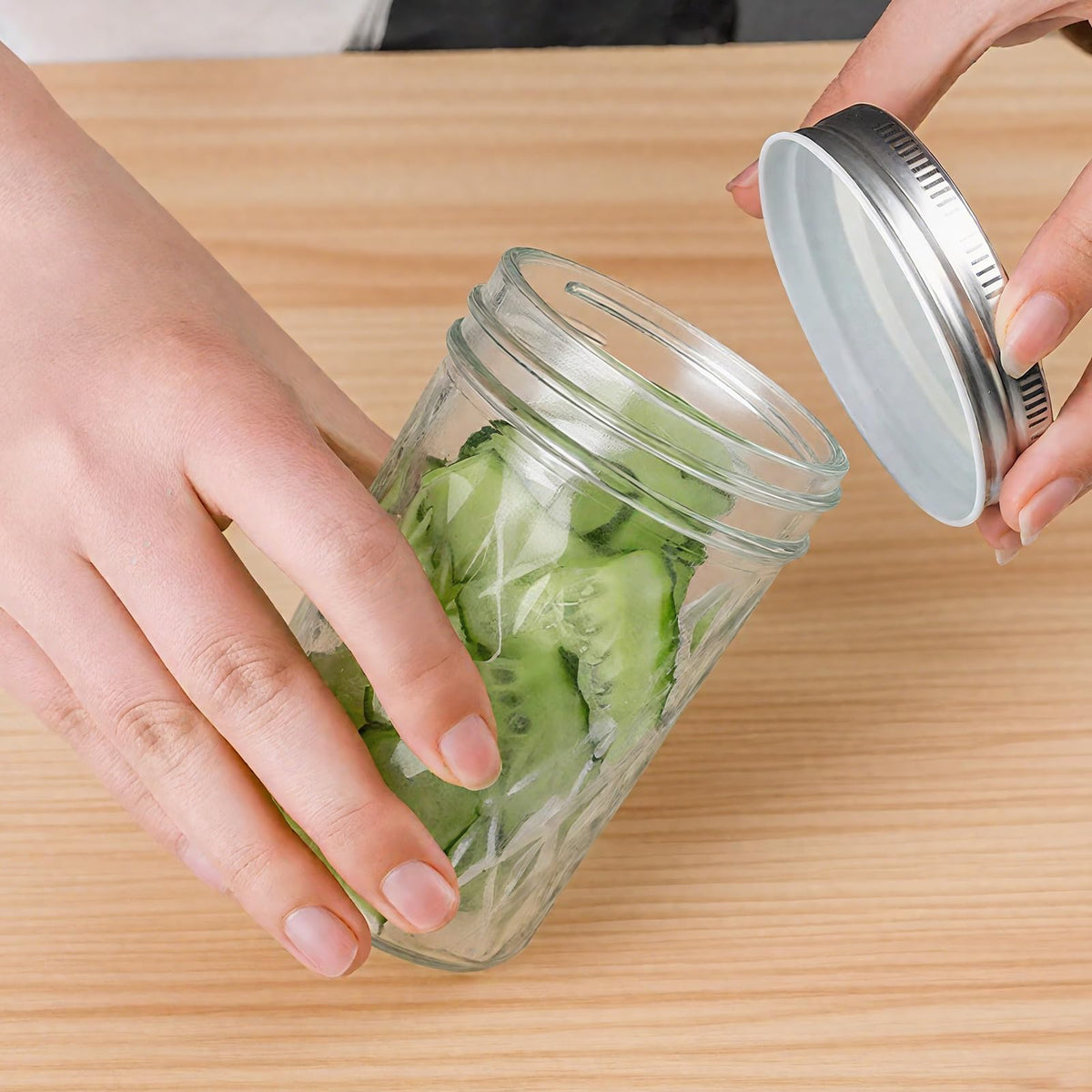 12oz Glass Mason Jars 6 Pack Airtight Lids E790435