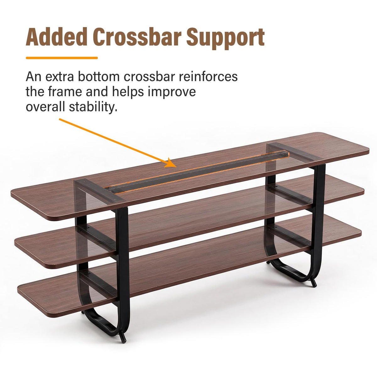 Walnut 3-Tier TV Stand X974