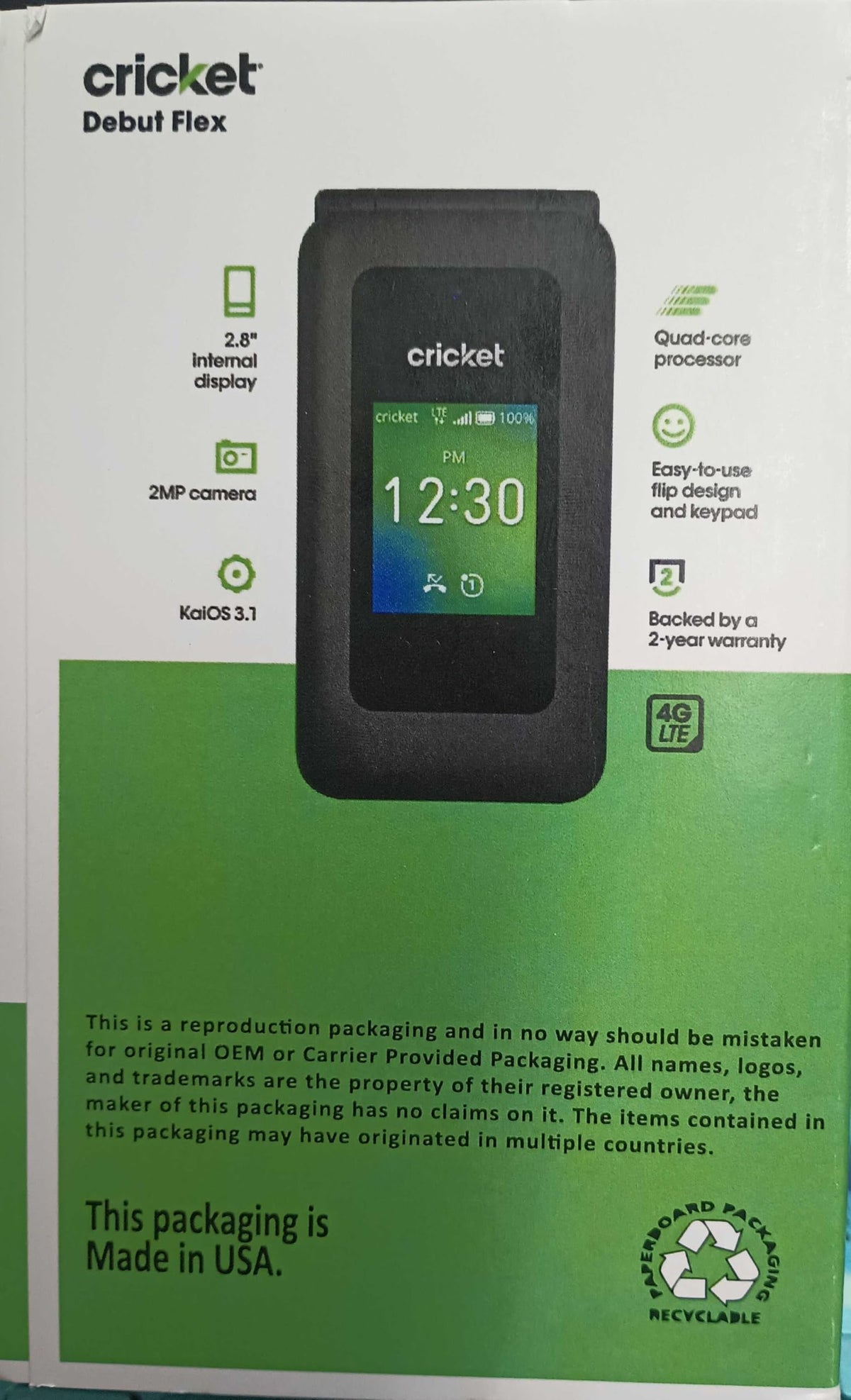 4G LTE Flip Phone with 2.8" Display A259