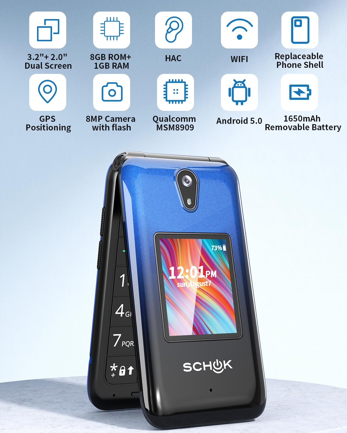 4G Flip Phone with Replaceable Shells G994