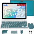 Android 15 Tablet 10.1 Inch 2 in 1 with Keyboard 8GB RAM 32GB ROM Quad-core IPS HD Touch Screen L426784