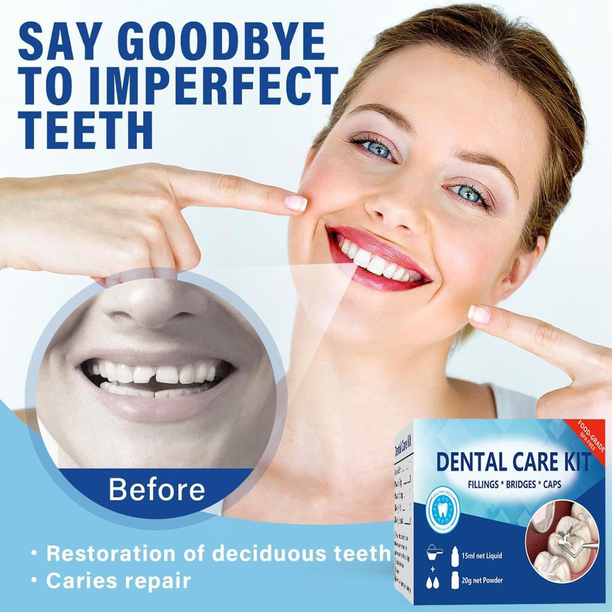 Temporary Teeth Replacement Zinc Oxide Eugenol Dental Kit 4 Pcs E875246