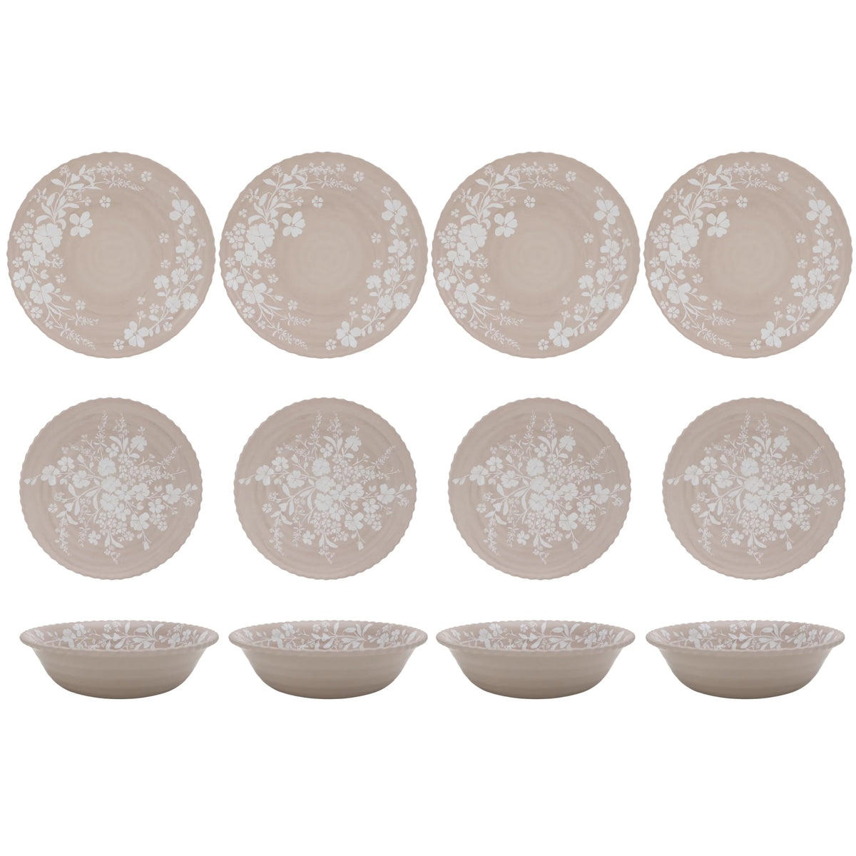 12-Piece Bamboo Melamine Dinnerware Set C54204