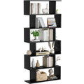 6-Tier Geometric S Shaped Wood Bookshelf D6951