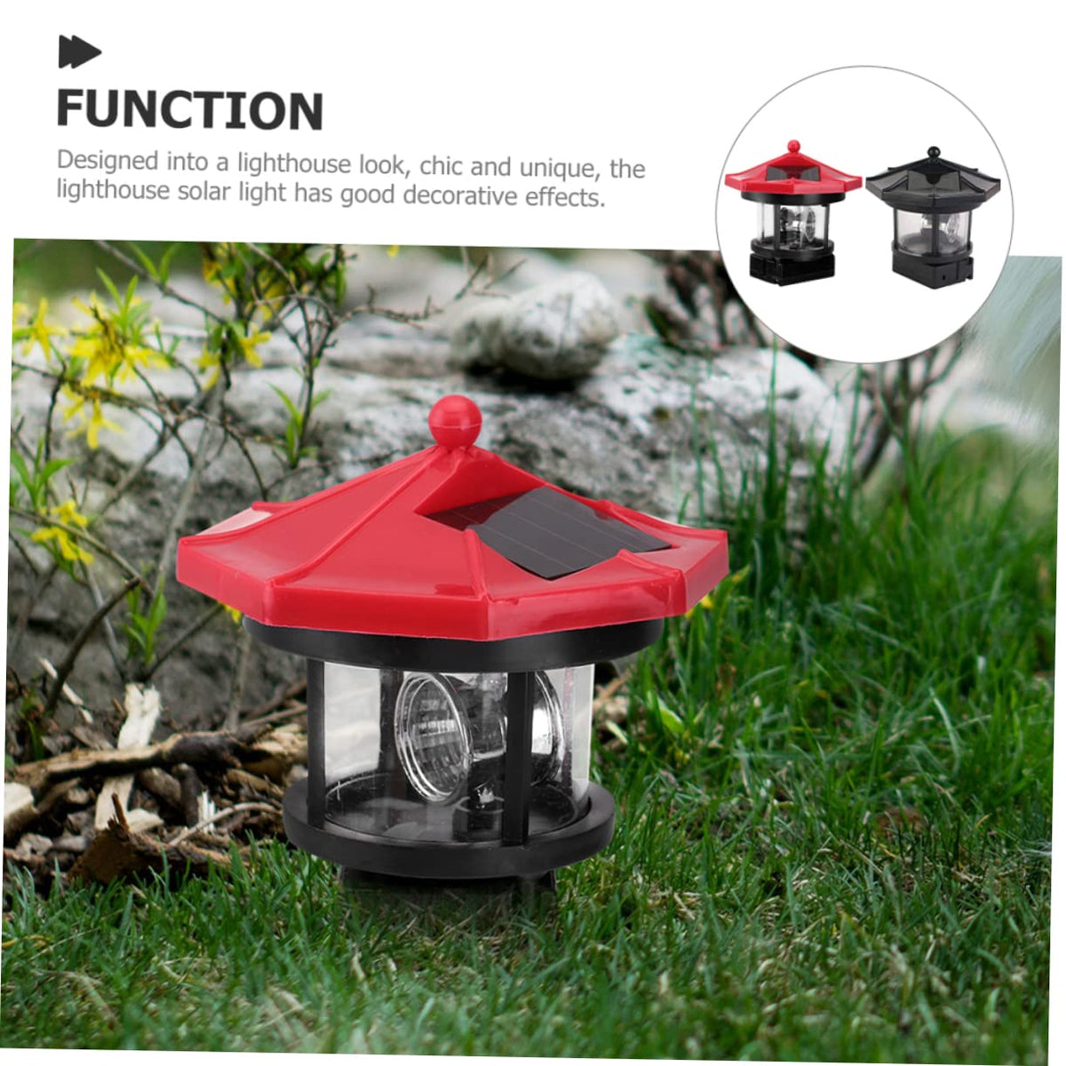 Solar Powered Lighthouse LED Garden Light R848