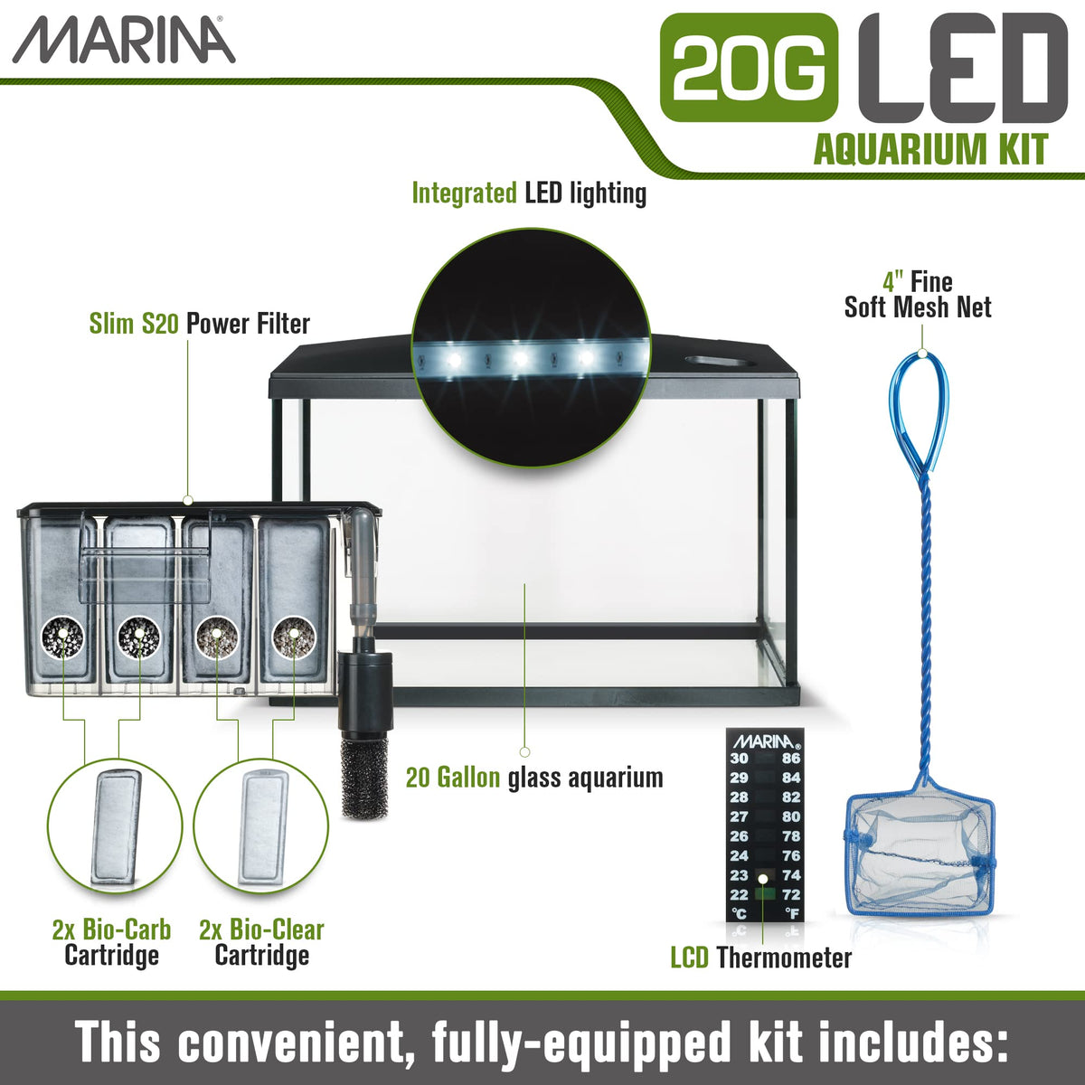 20 Gallon LED Aquarium Kit with Filter E23263