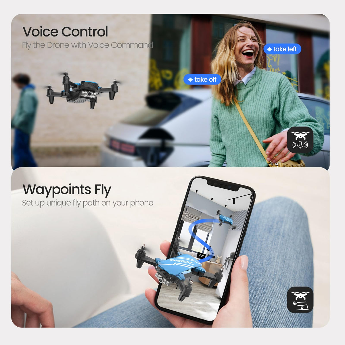 Mini Drone with 720P HD Camera Blue H414