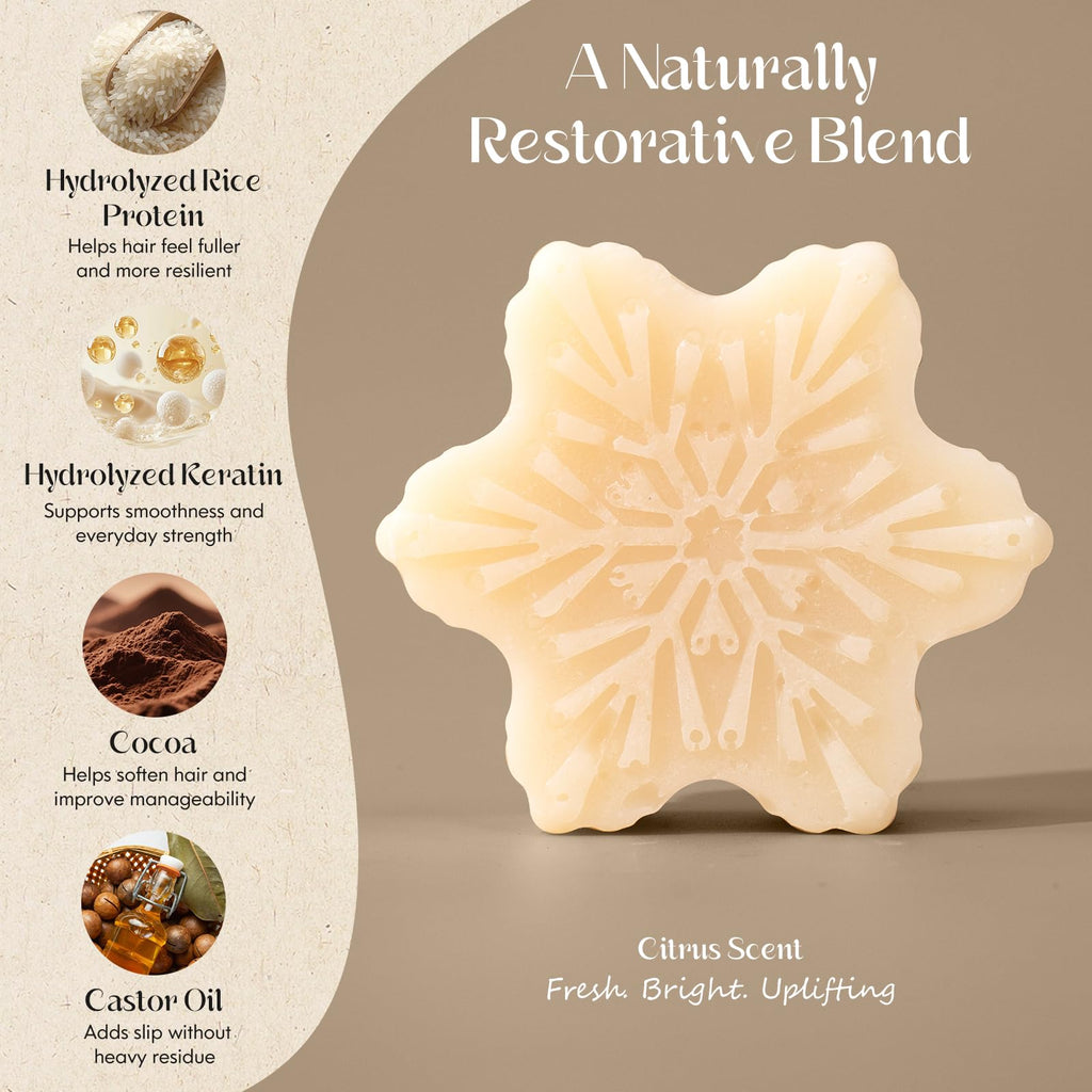 Tea Tree Clarifying Shampoo Bar & Rice Water Protein Conditioner Bar Set 2 pack D6254