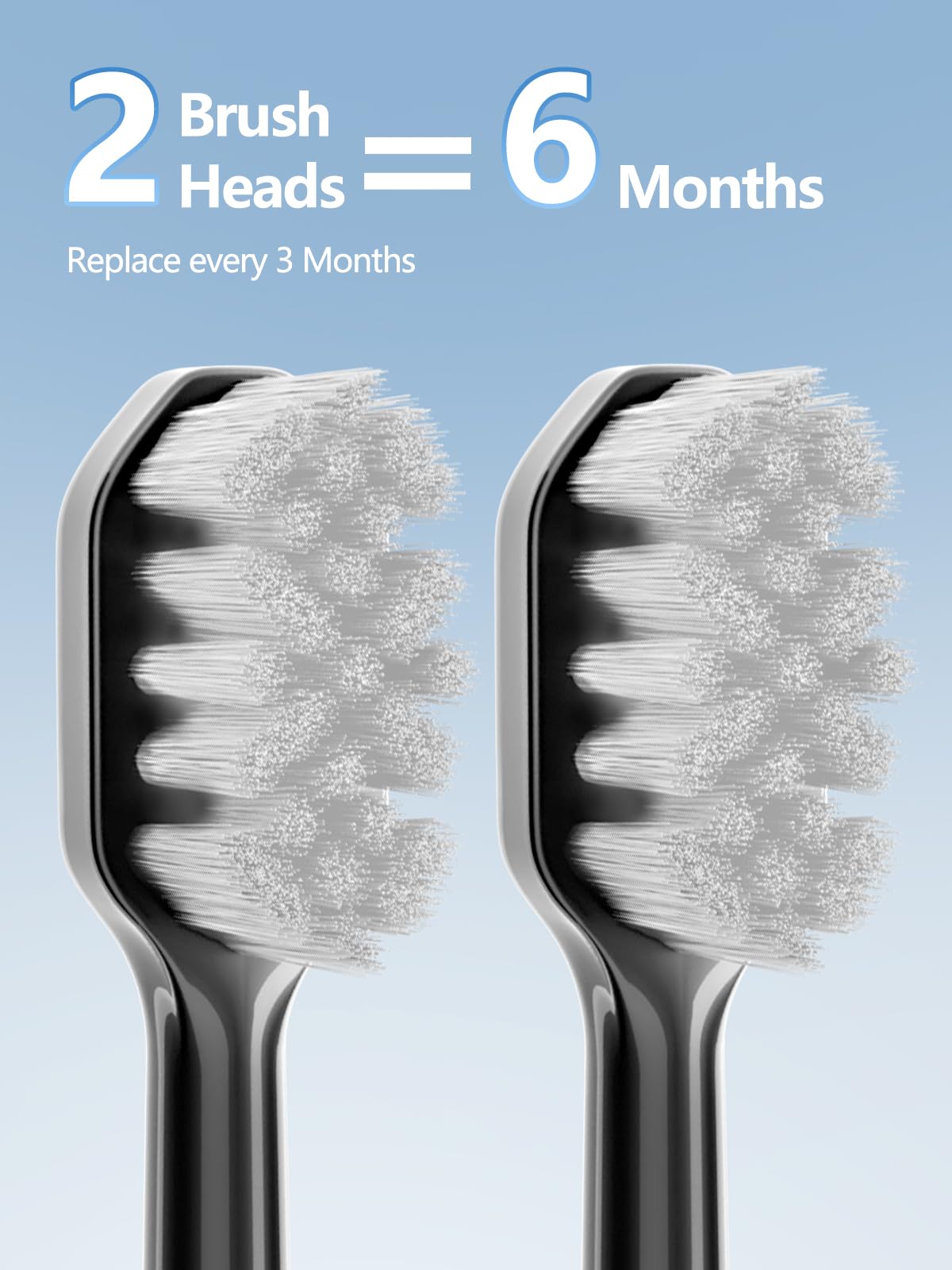 Electric Toothbrush Replacement Brush Heads 2-Pack Black E947057