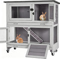 Rabbit Hutch 2 Story Pet House on Wheels Y81828