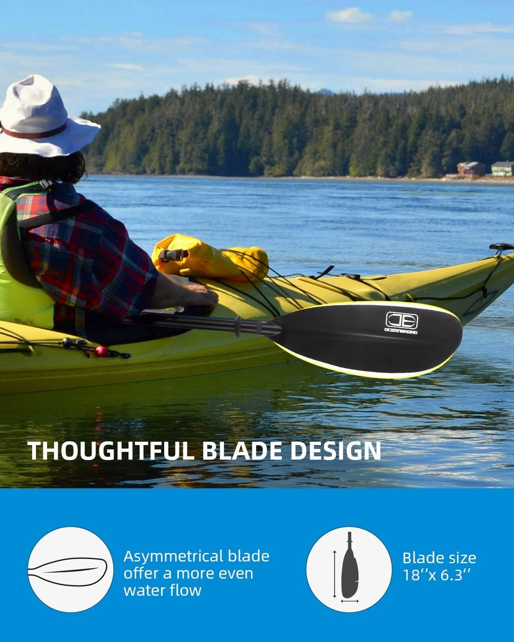 Adjustable Fishing Kayak Paddle with Paddle Leash I18595