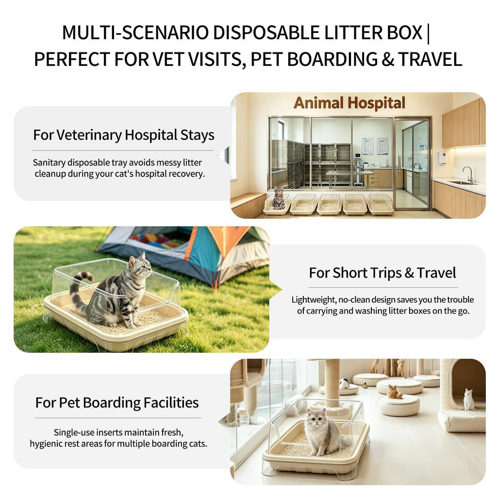 1+5 Pack Disposable Litter Boxes for Cats Z46744
