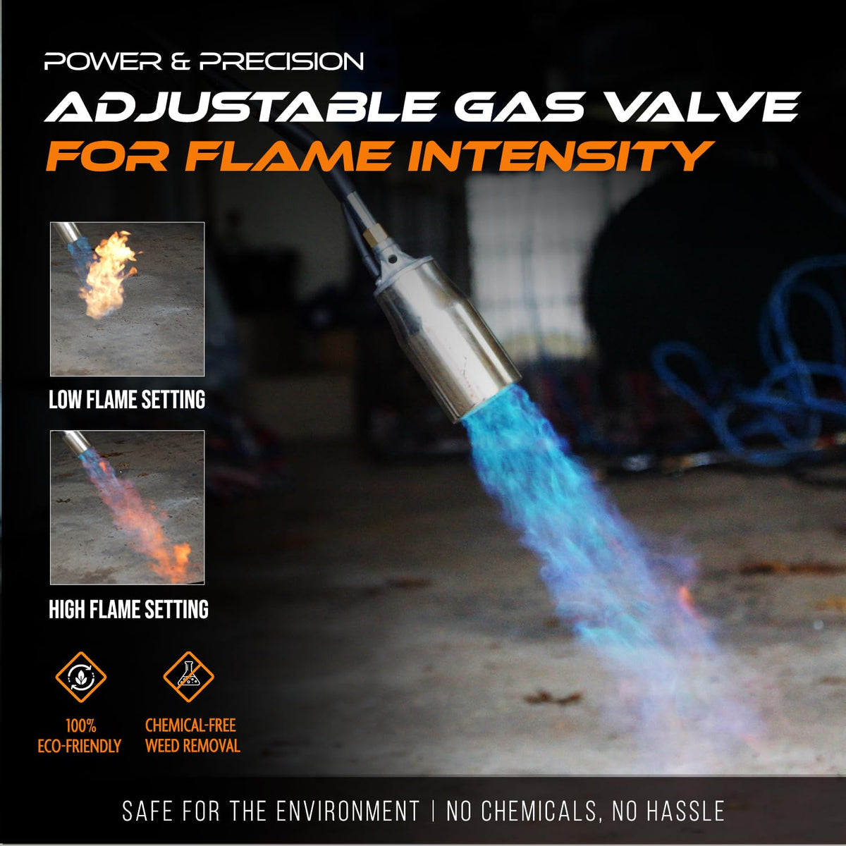 Propane Torch Weed Burner with 13 ft Hose, Adjustable 2,200,000 BTU Self Igniting T58167