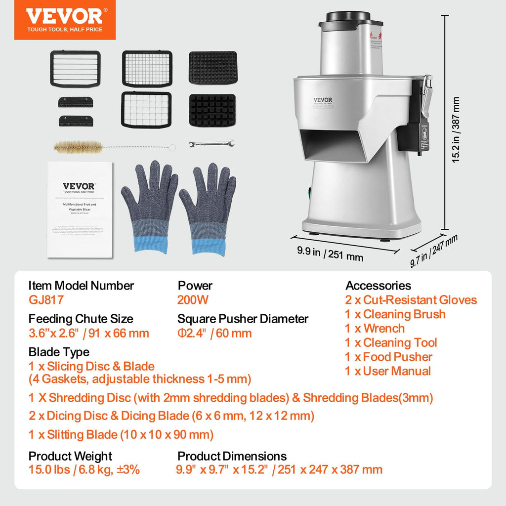 4 in 1 200W Electric Vegetable Slicer X8892