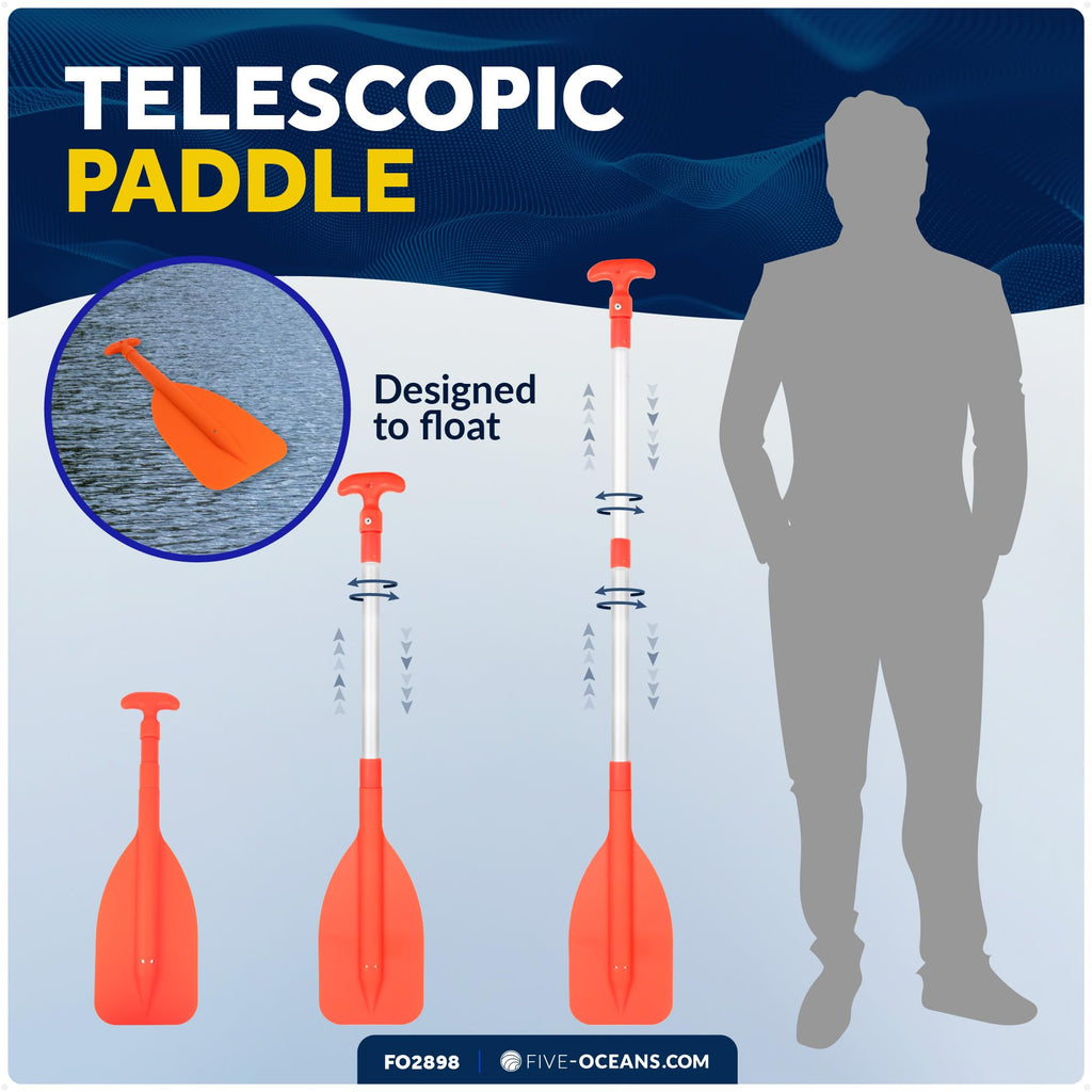 Telescoping Floating Orange Boat Paddle V167