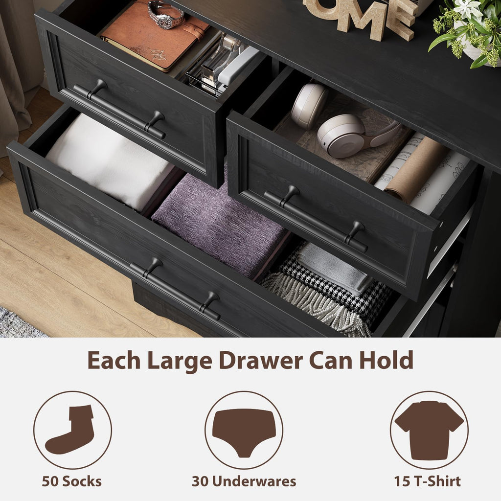Black 6 Drawer Dresser N67341