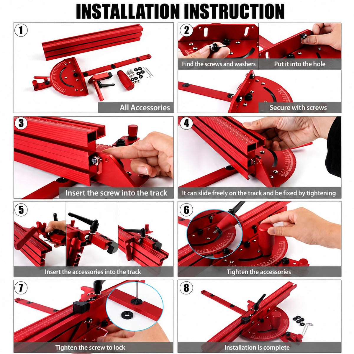 Adjustable Miter Gauge with Aluminum Fence Q329