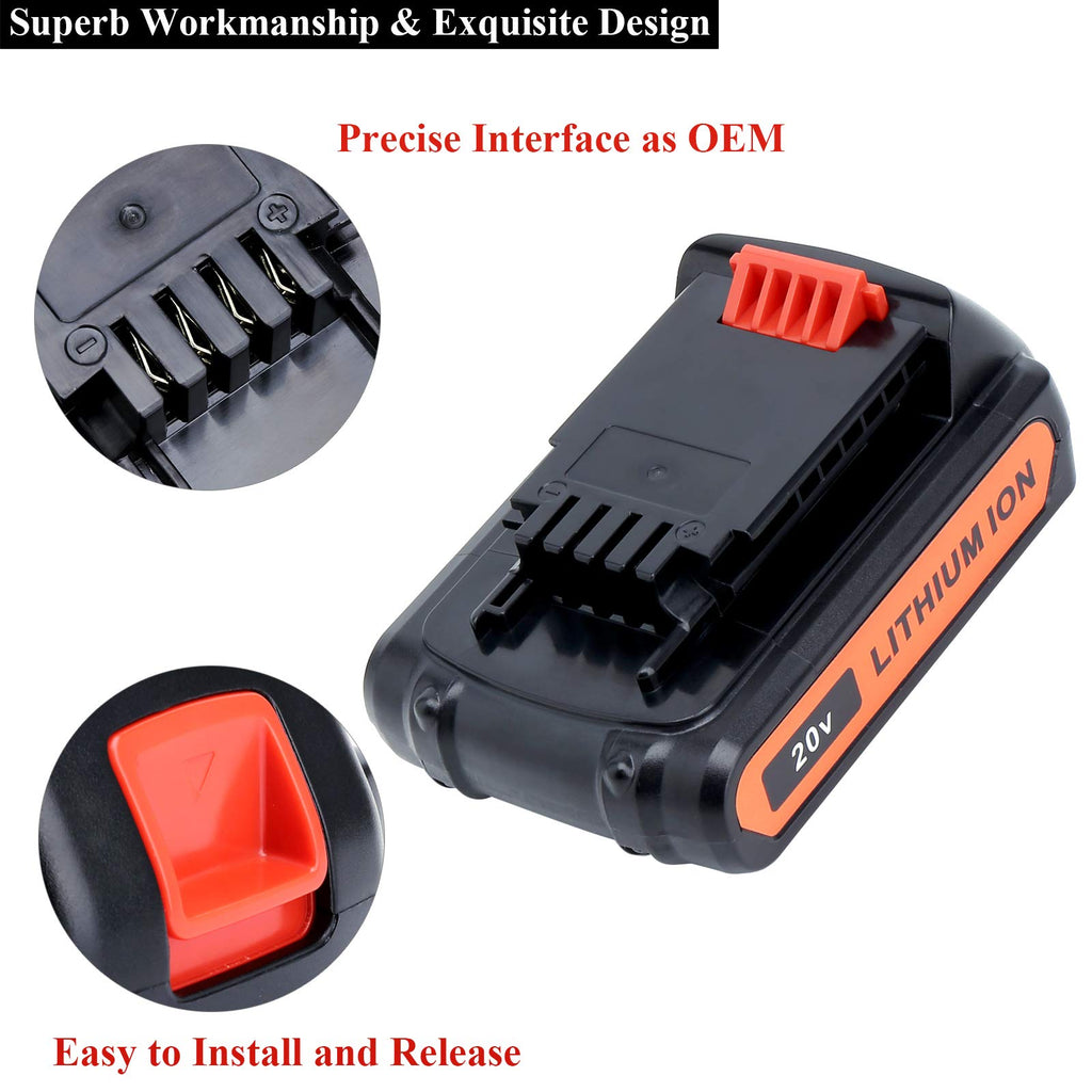 4.0Ah 20V MAX Compatible with Black and Decker Battery P157