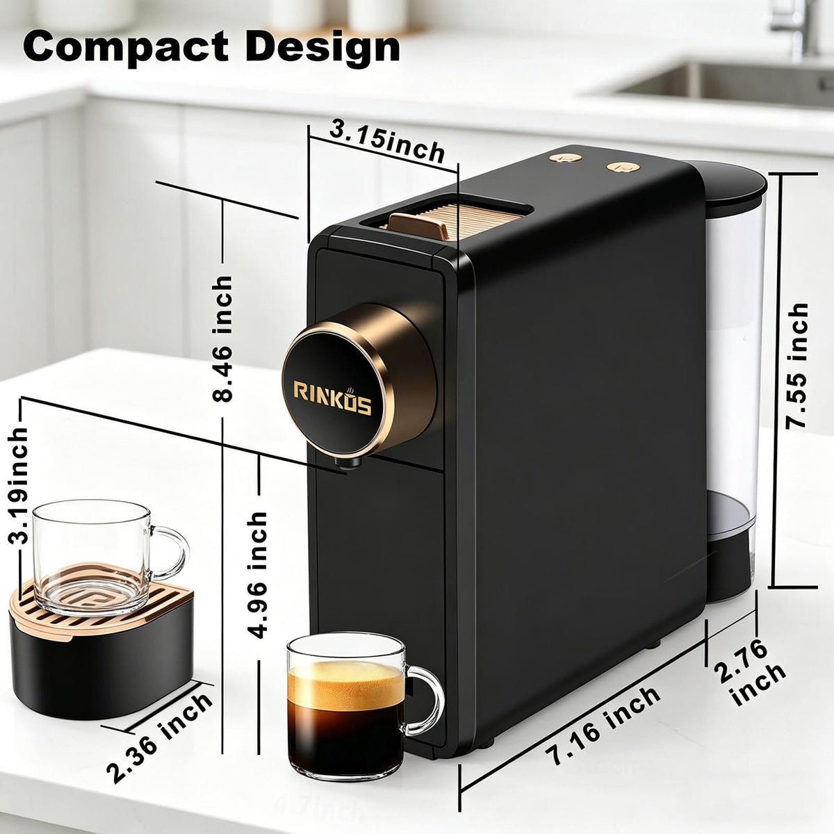 20 Bar Programmable Espresso Machine with 18oz Tank I8323