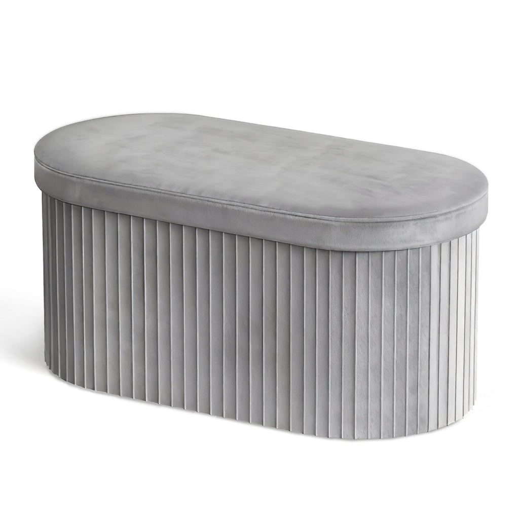 Folding Velvet Storage Ottoman X971547