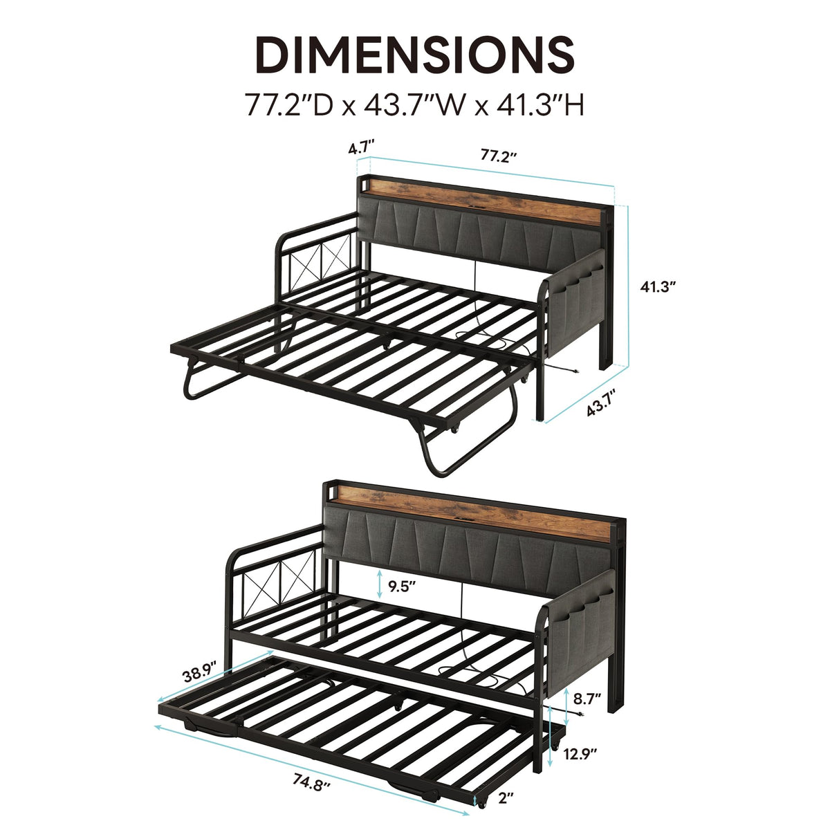 Twin Daybed with Trundle I376887