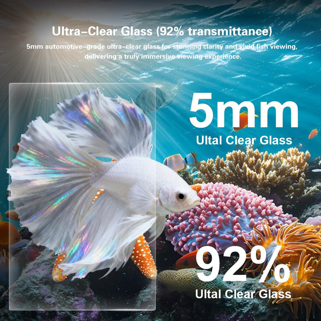 2.8 Gallon Glass Fish Tank with Light and Filter T9933