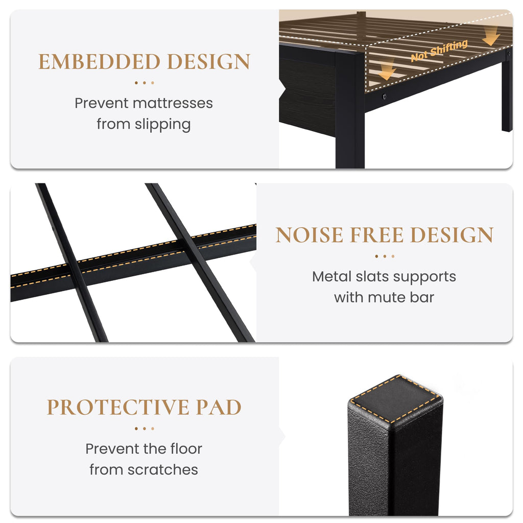 Full Size Bed Frame with Charging Station Z5091