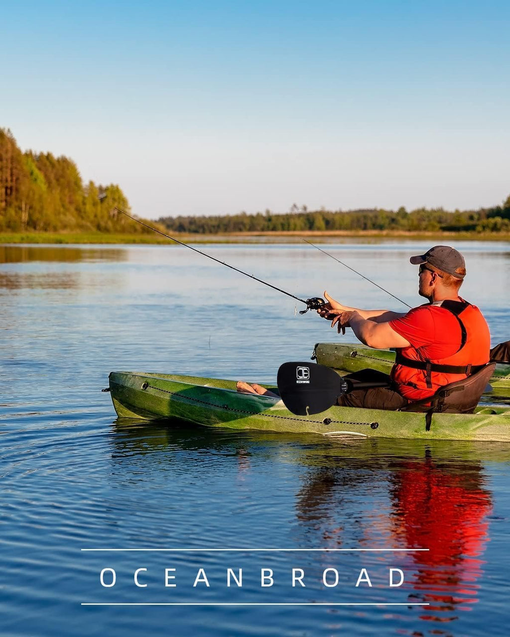 Adjustable Fishing Kayak Paddle with Paddle Leash I18595