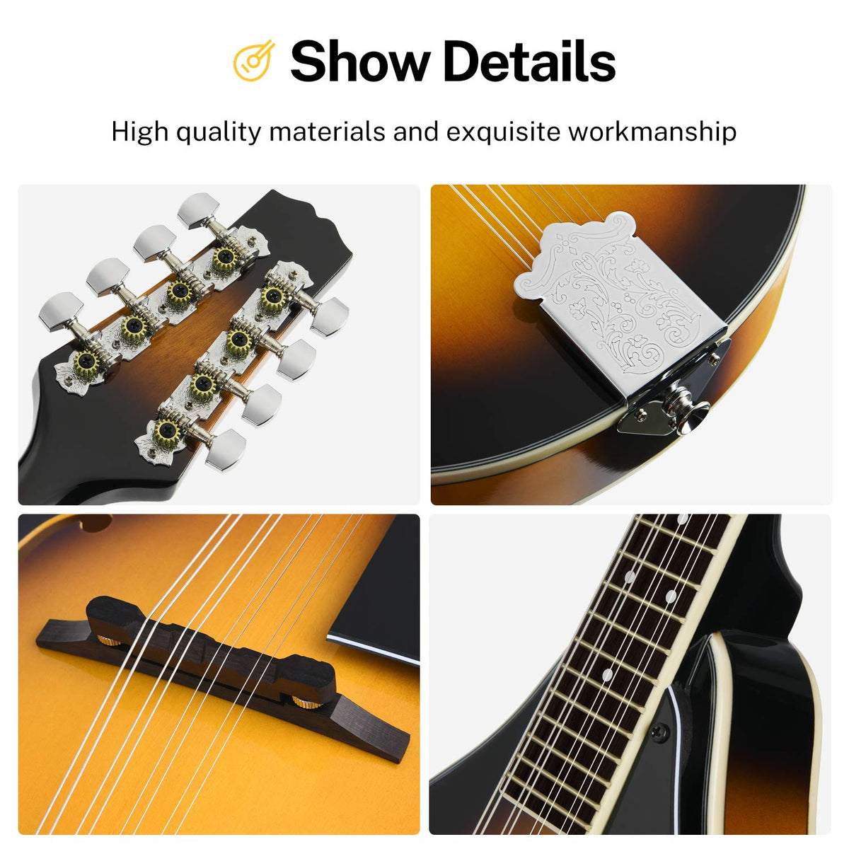 Sunburst Mahogany 8 String Acoustic Mandolin W684