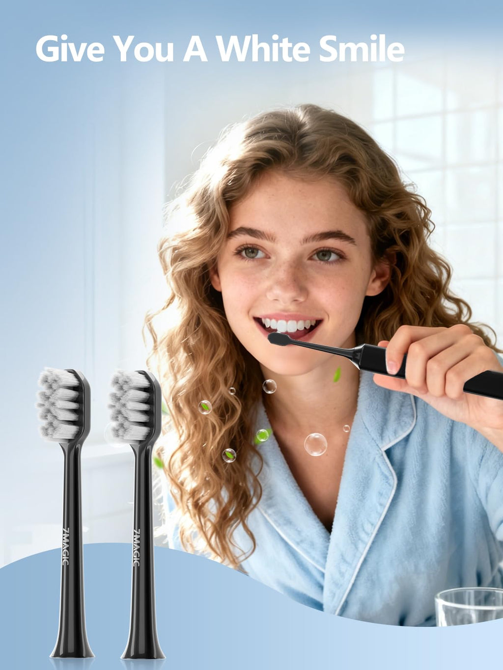 Electric Toothbrush Replacement Brush Heads 2-Pack Black E947057