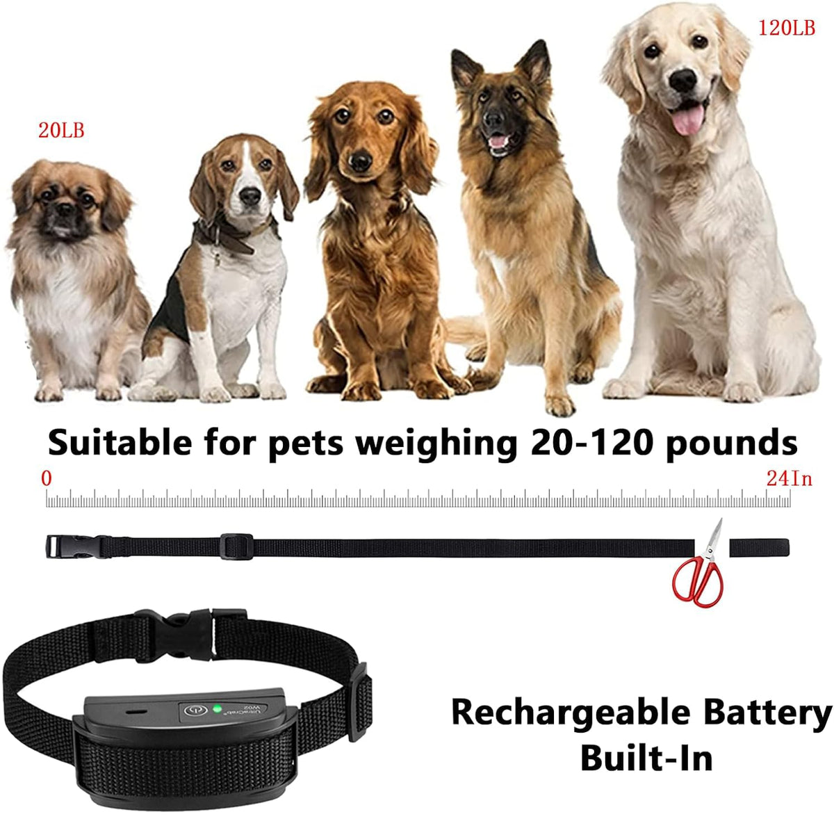In-Ground Electric Dog Fence System with Waterproof Training Collar U4131