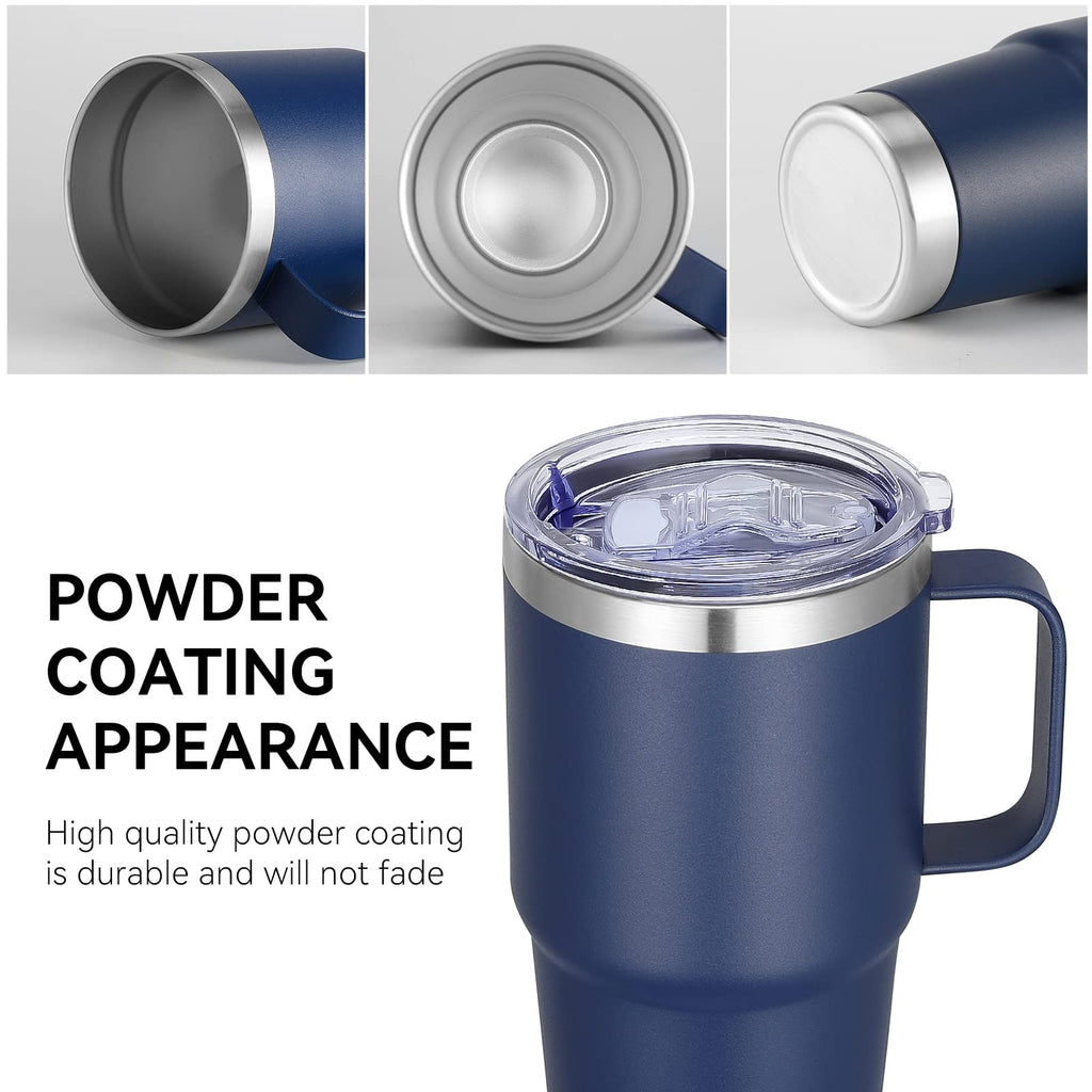 20 oz Stainless Steel Insulated Tumbler with Handle Lid and Straw G561440