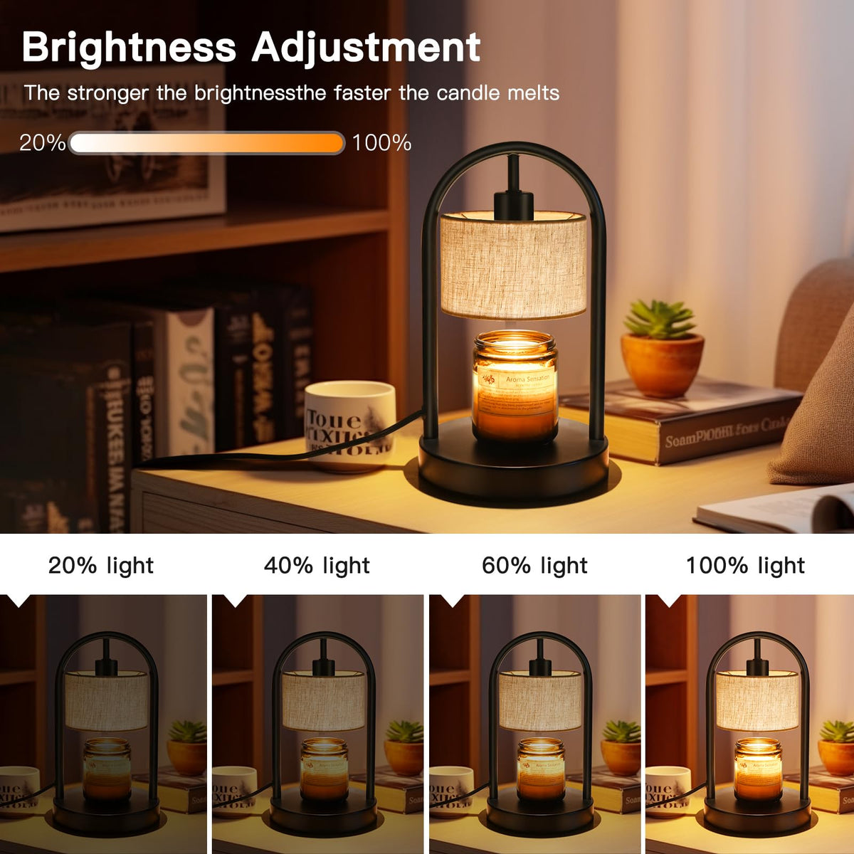 Dimmable Candle Warmer Lamp with Timer and 2 Bulbs V337026