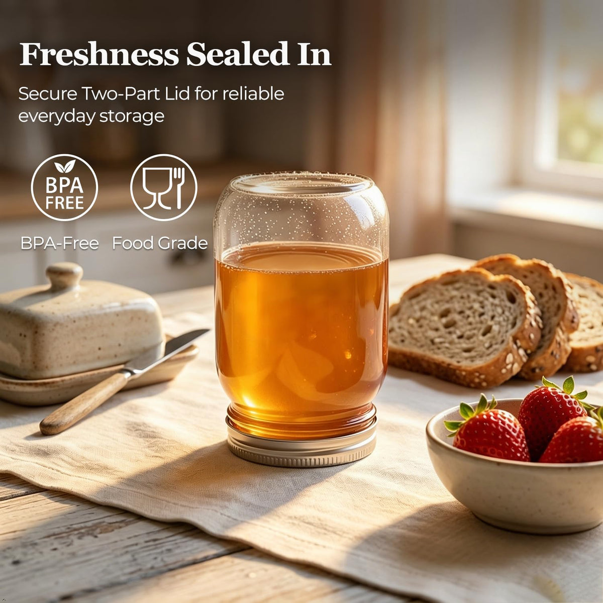 16 oz Regular Mouth Mason Jars 12 Pack U87293