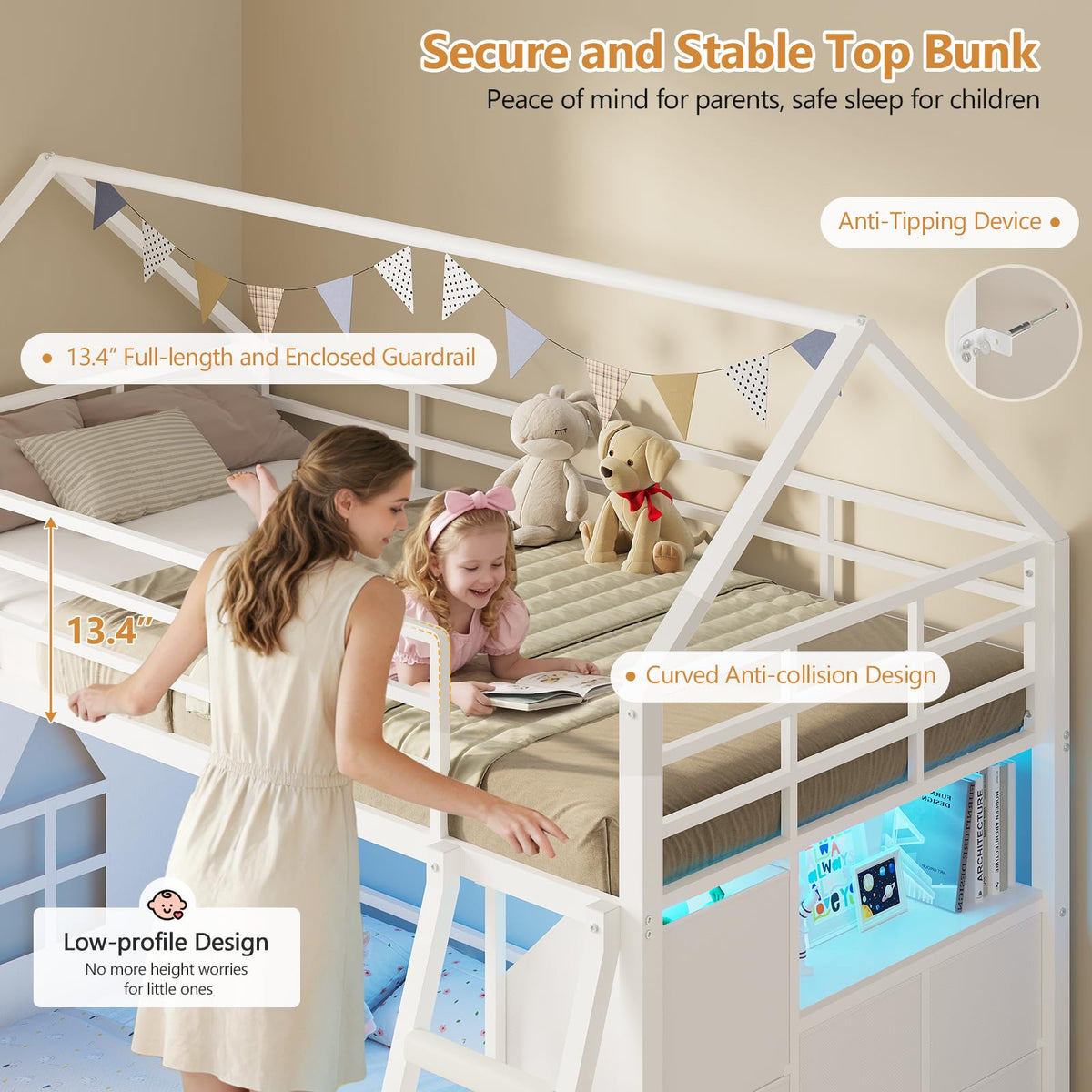 Twin Over Twin Bunk Bed with 6 Storage Drawers R95585