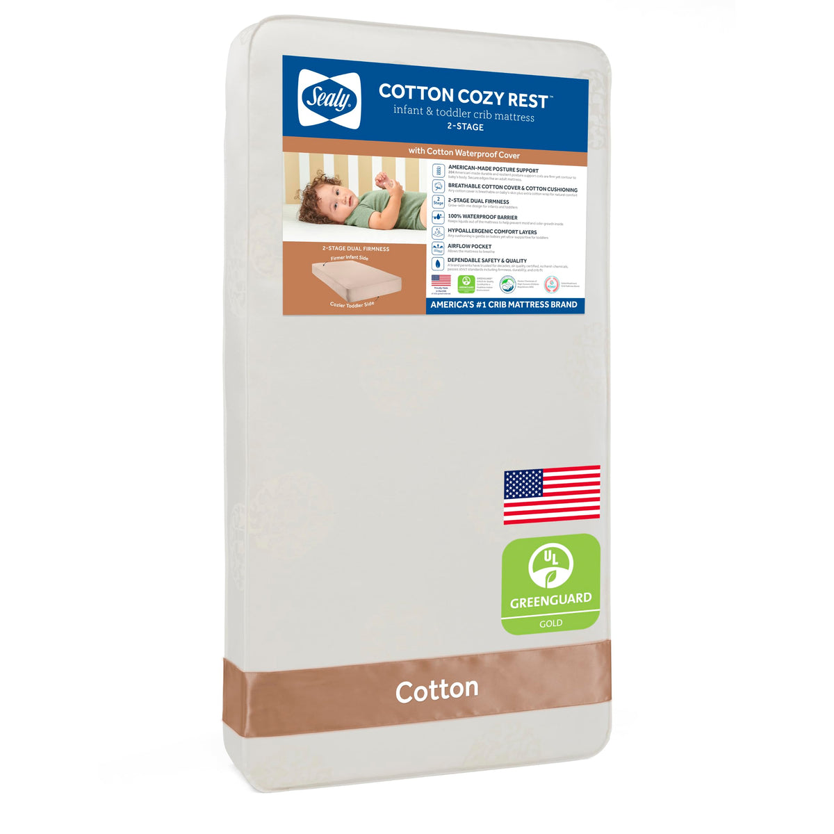 Cotton 2 Stage Waterproof Crib Mattress W18852
