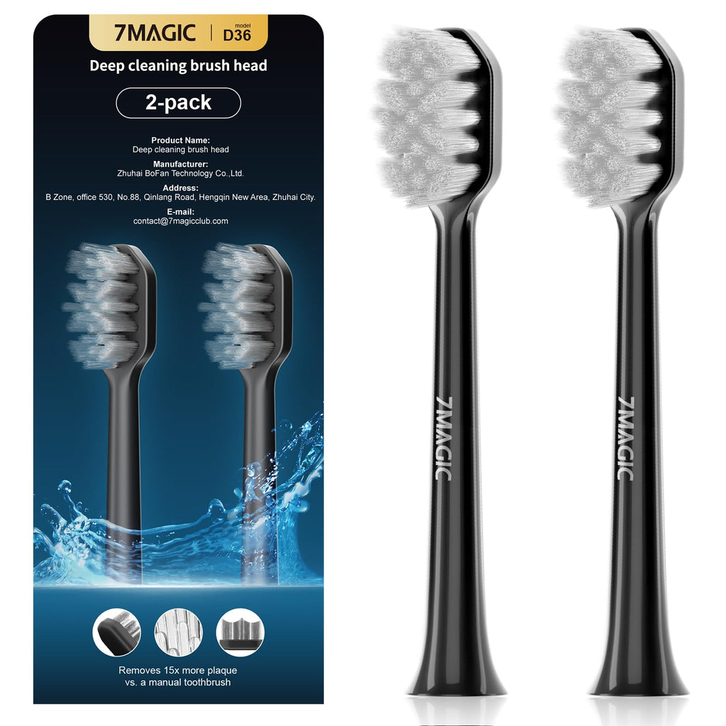 Electric Toothbrush Replacement Brush Heads 2-Pack Black E947057