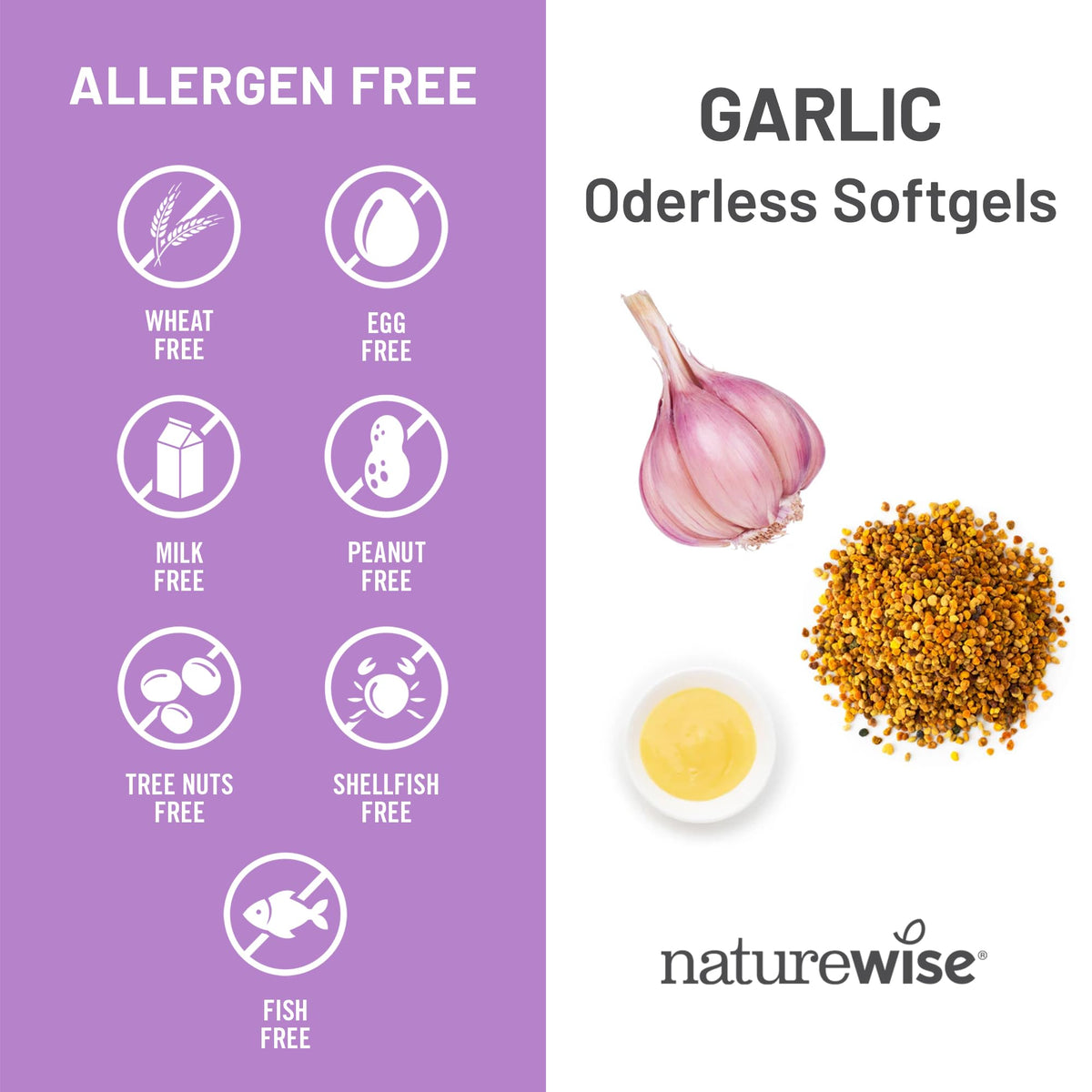 Odorless Garlic Softgels with Royal Jelly & Pollen U37477