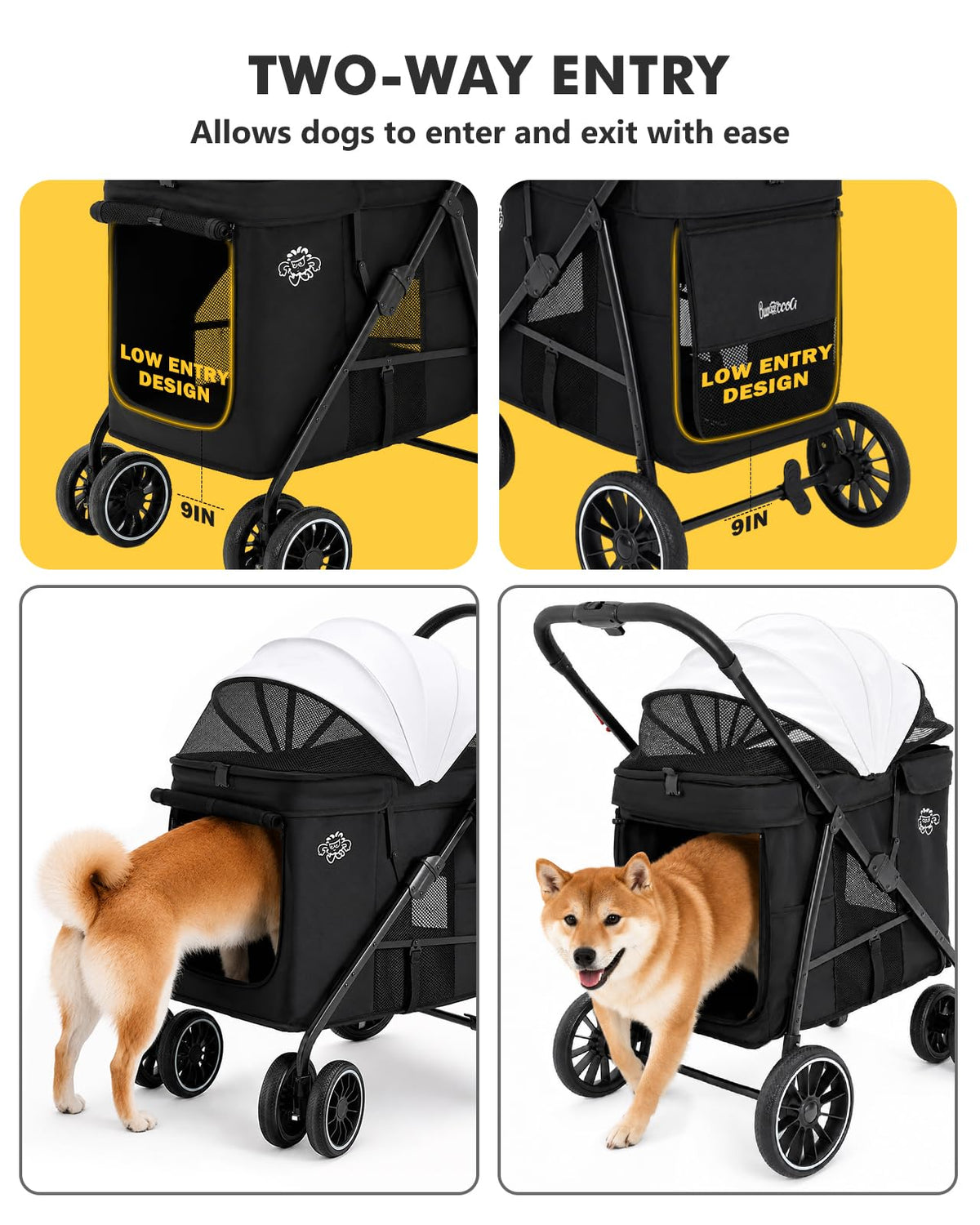 Black Foldable Dog Stroller K966