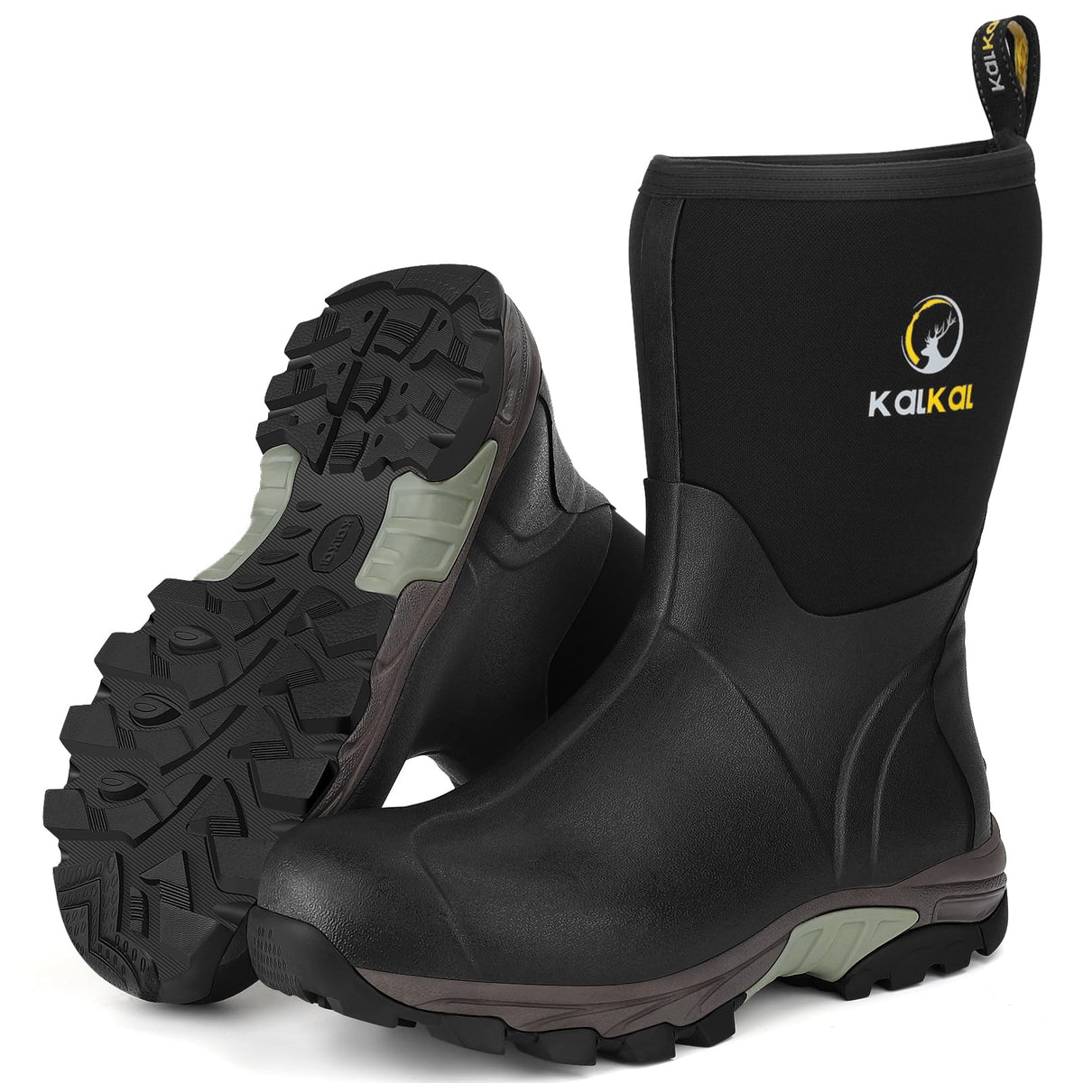 Waterproof Insulated Mid Calf Rubber Boots O790