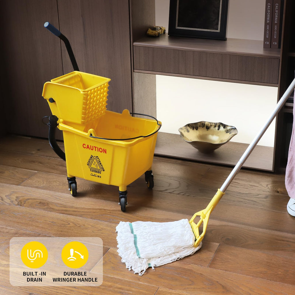 35Qt Mop Bucket with Wringer and Drain Hose R8511