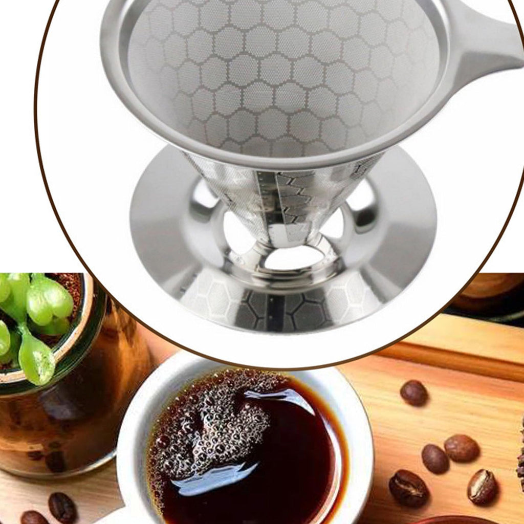 Pour Over Coffee Filter Dripper Stainless Steel Y573133