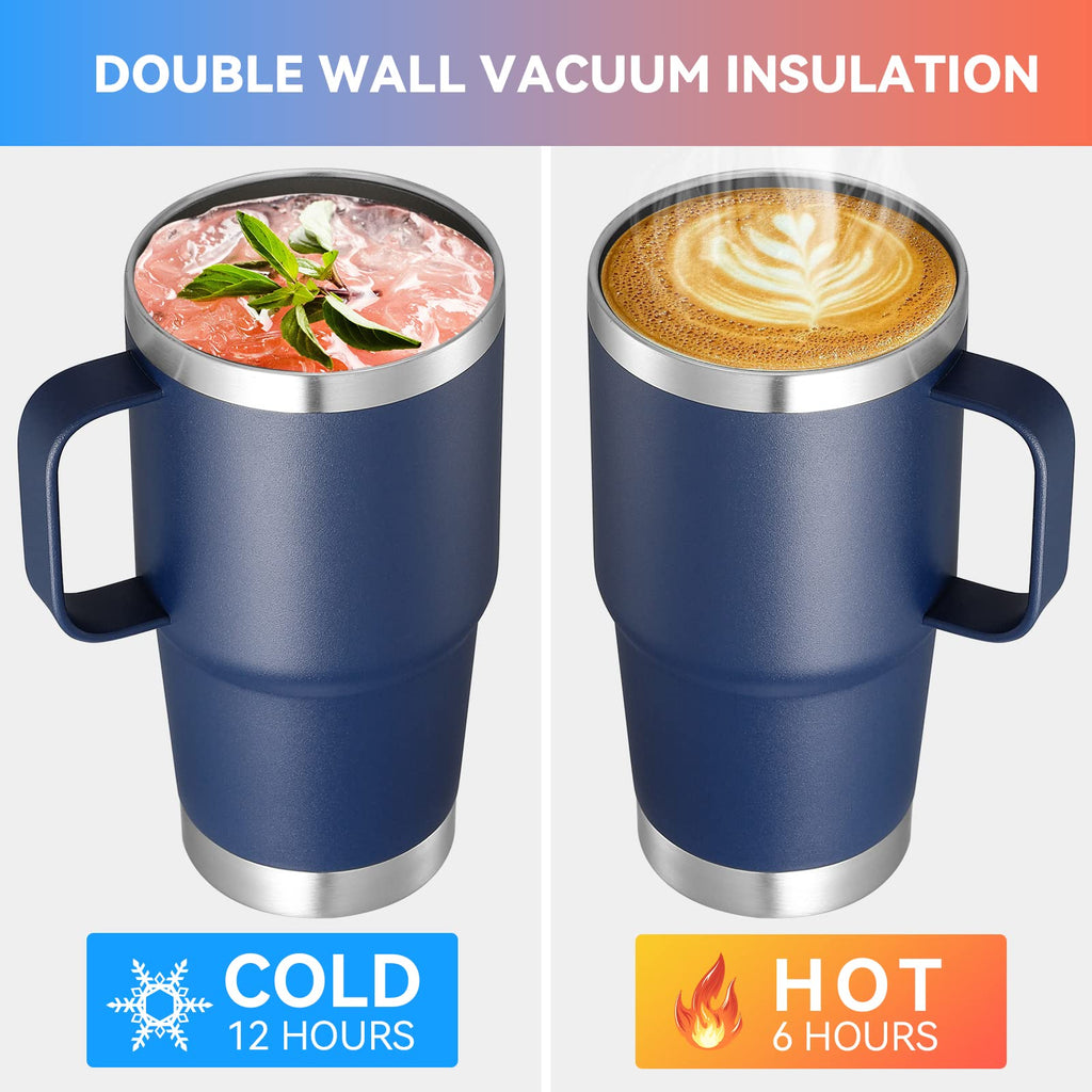 20 oz Stainless Steel Insulated Tumbler with Handle Lid and Straw G561440
