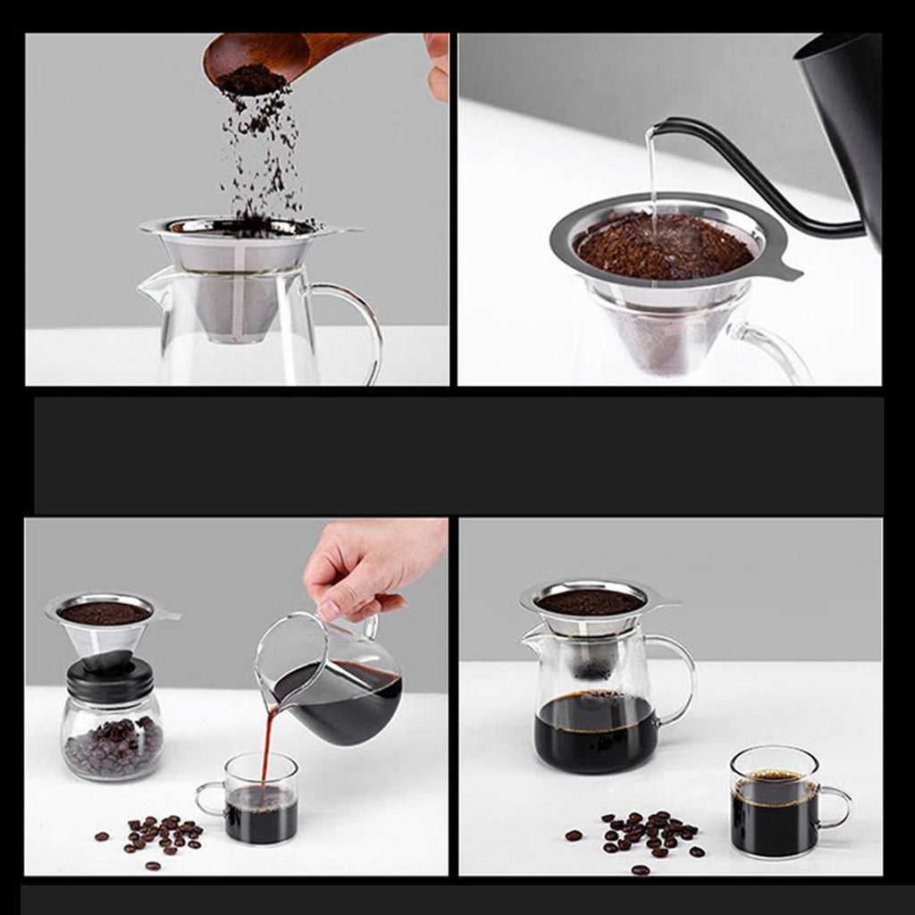 Pour Over Coffee Filter Dripper Stainless Steel Y573133