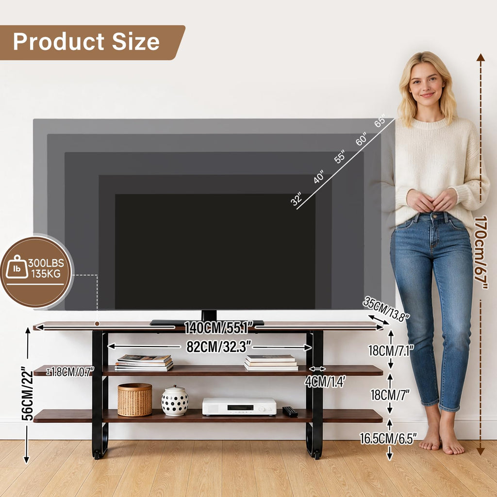 Walnut 3-Tier TV Stand X974