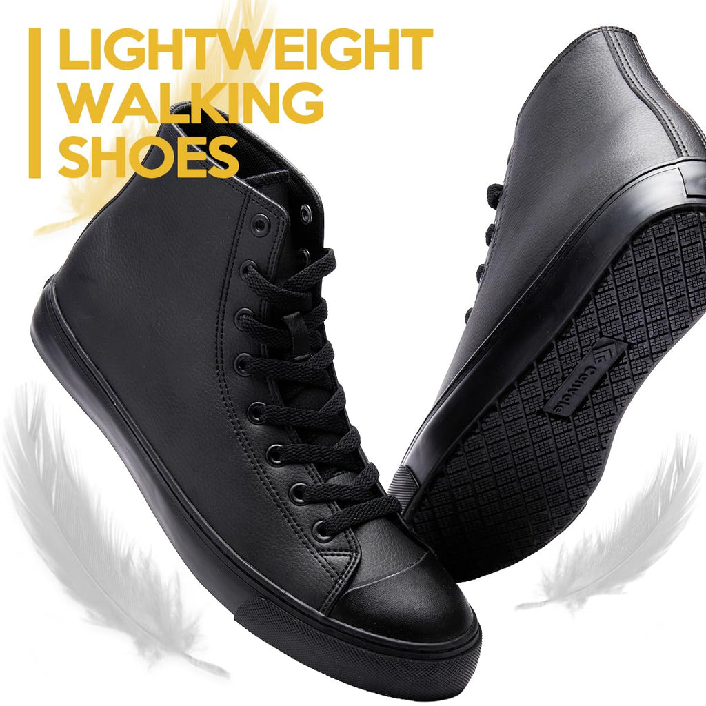 Black Waterproof Non-Slip Leather Work Shoes W216482