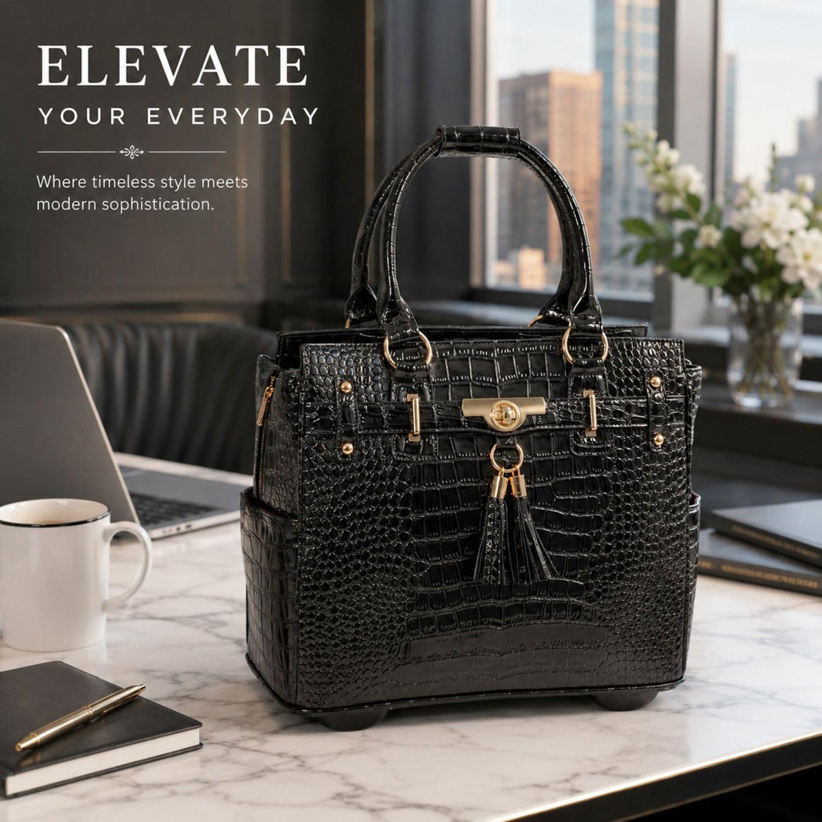 Rolling Laptop Bag for Women L814081